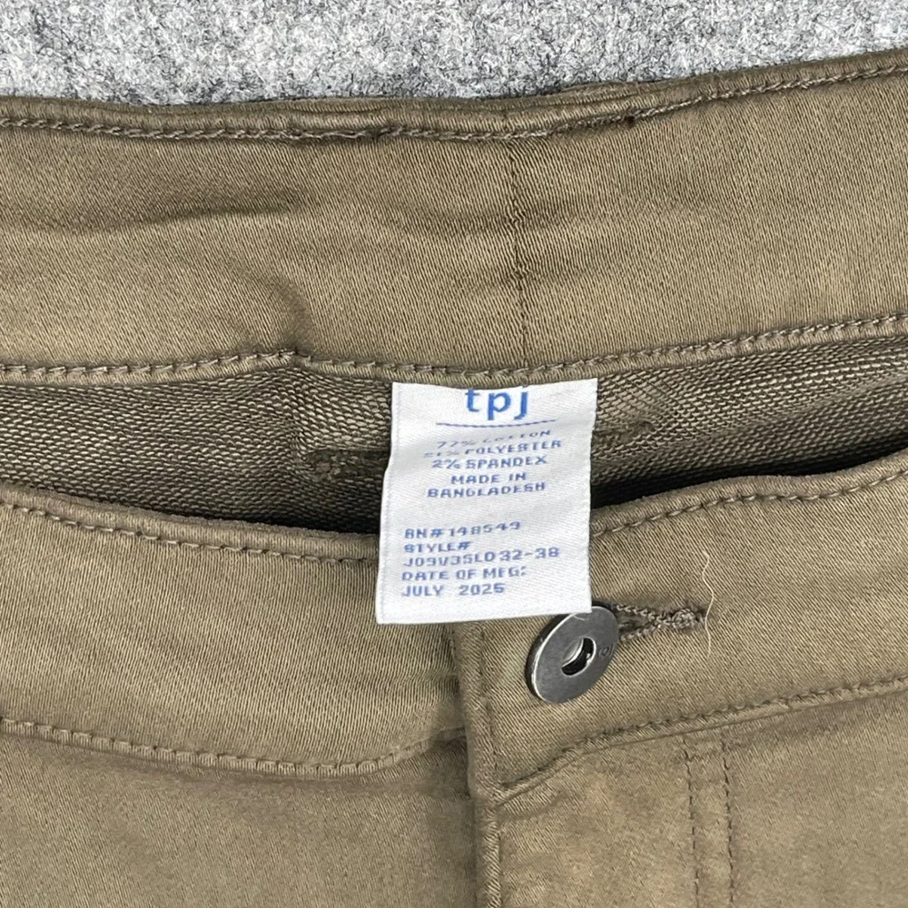 TPJ Pants Mens 38X32 Athletic Fit Leg Stretch Olive Green